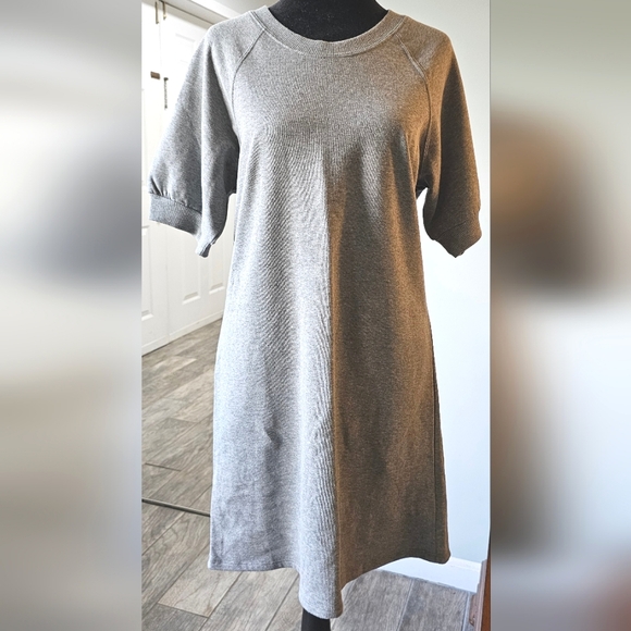 NWT-Ali & Andi-Women's-Short Sleeve-Sweatshirt Dress-Size Small-Gray - Picture 1 of 3